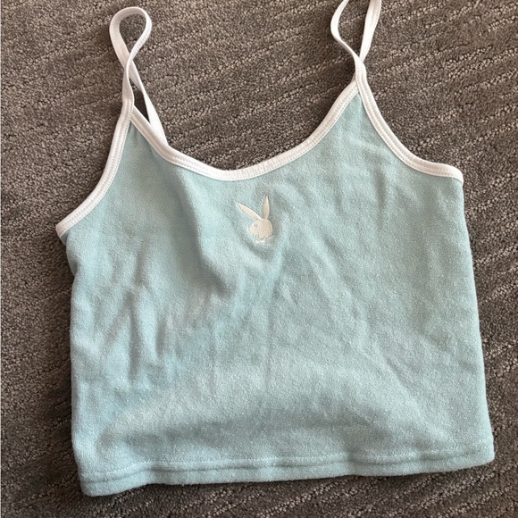 PacSun Tops - Light blue tank top with playboy logo